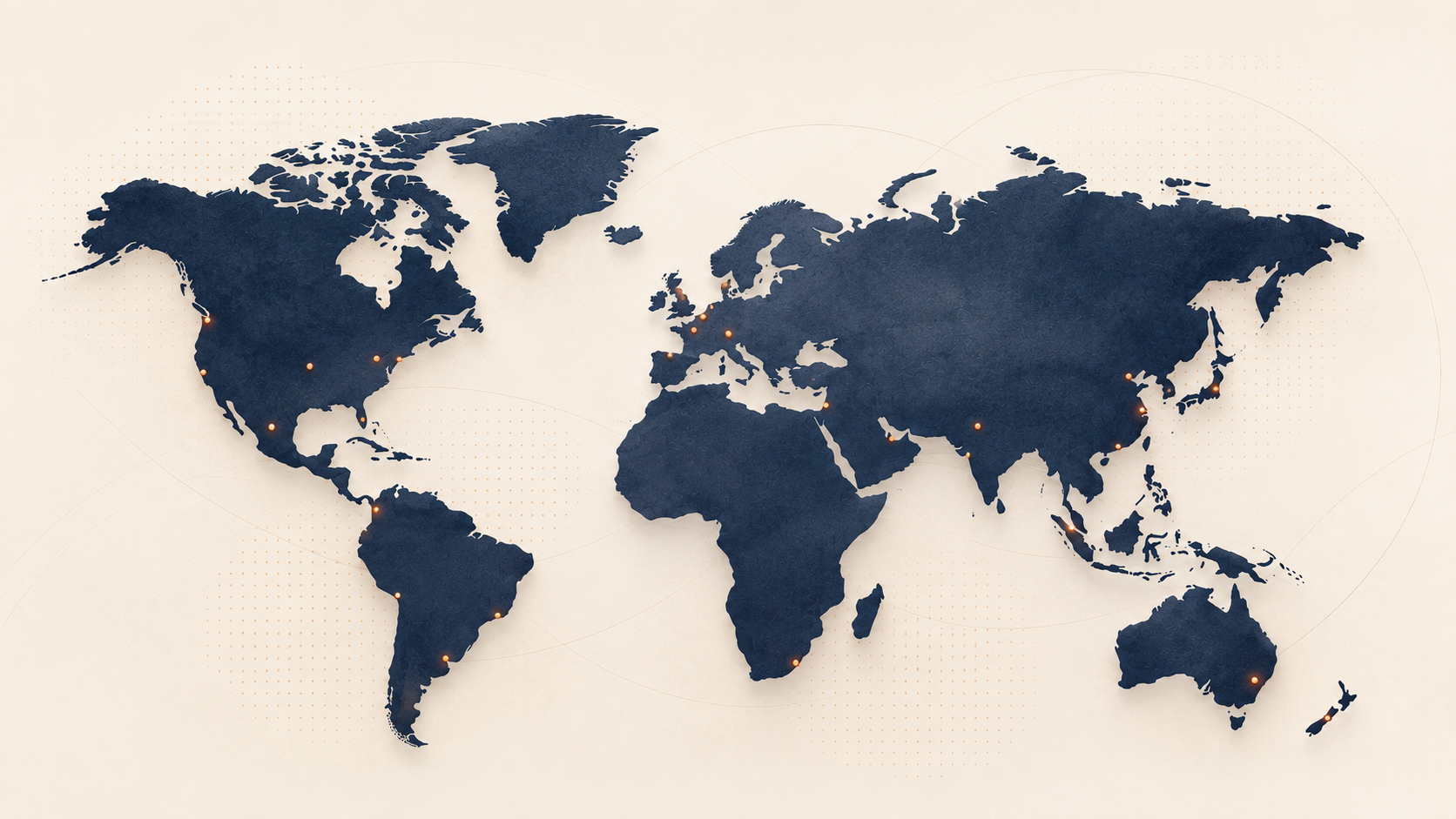 World map showing global supply reach